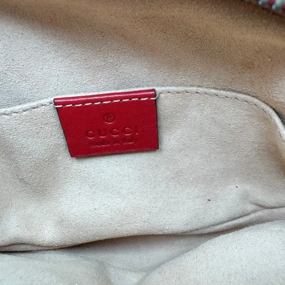 Gucci Marmont Oval Belt Bag Interlocking GG Quilted Leather Red Small 75 cm - Picture 16 of 16